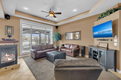 40 Oakfield Close, Red Deer, AB - Indoor Photo Showing Living Room With Fireplace