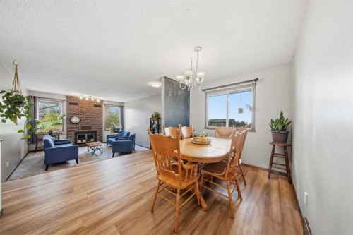 55 Nyman Crescent, Red Deer, AB - Indoor Photo Showing Dining Room With Fireplace