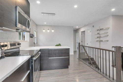 57 Erickson Drive, Red Deer, AB - Indoor Photo Showing Kitchen With Upgraded Kitchen