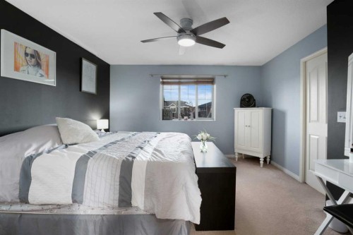 2034 Luxstone Boulevard Sw, Airdrie, AB - Indoor Photo Showing Bedroom