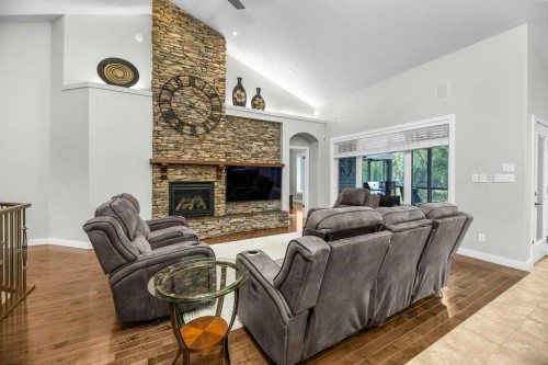34 Overand Place, Red Deer, AB - Indoor Photo Showing Living Room With Fireplace