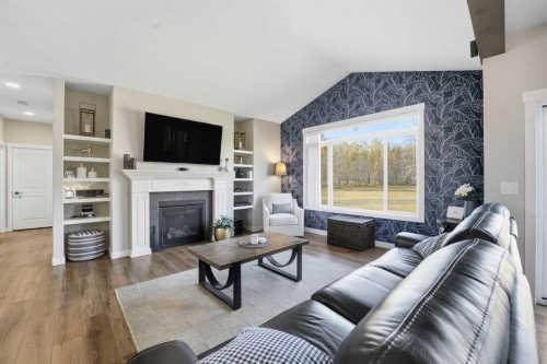 118-44101 Range Road 214, Rural Camrose County, AB - Indoor Photo Showing Living Room With Fireplace