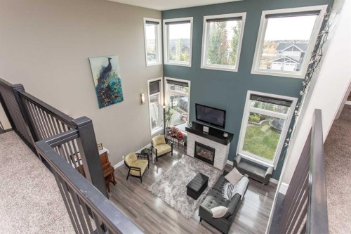 30 Parkridge Crescent, Blackfalds, AB - Indoor Photo Showing Other Room With Fireplace