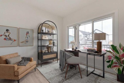 612 Buffaloberry Manor Se, Calgary, AB - Indoor Photo Showing Living Room