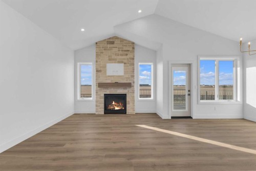 59 Everson Close, Red Deer, AB - Indoor Photo Showing Living Room With Fireplace