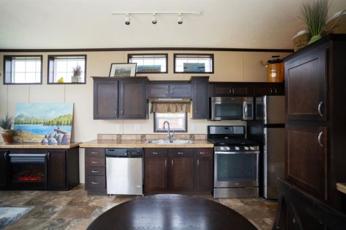 46-41019 Range Road 11, Rural Lacombe County, AB - Indoor Photo Showing Kitchen With Stainless Steel Kitchen With Double Sink