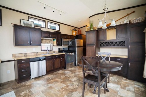 46-41019 Range Road 11, Rural Lacombe County, AB - Indoor Photo Showing Kitchen With Stainless Steel Kitchen