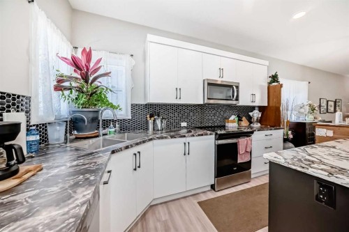 11 Ian Way, Sylvan Lake, AB - Indoor Photo Showing Kitchen With Double Sink With Upgraded Kitchen