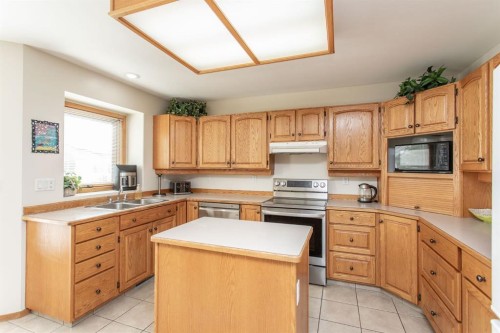 179 Douglas Avenue, Red Deer, AB - Indoor Photo Showing Kitchen With Double Sink