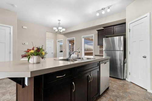 126 Truant Crescent, Red Deer, AB - Indoor Photo Showing Kitchen With Stainless Steel Kitchen With Double Sink
