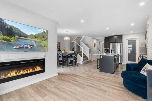 33 Earl Close, Red Deer, AB - Indoor Photo Showing Living Room With Fireplace
