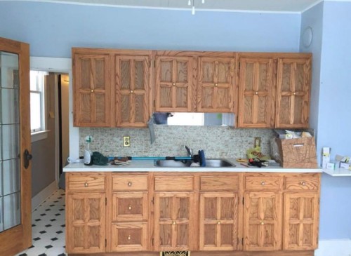 207 Vrolson Road, Bawlf, AB - Indoor Photo Showing Kitchen With Double Sink