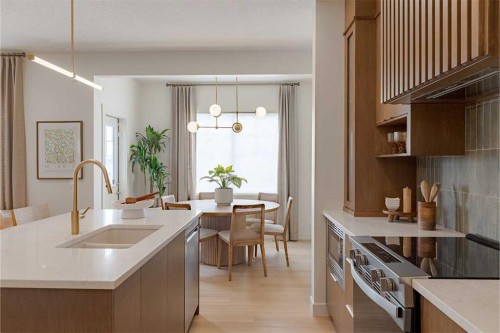 257 Amblestone Crescent Nw, Calgary, AB - Indoor Photo Showing Kitchen With Double Sink With Upgraded Kitchen