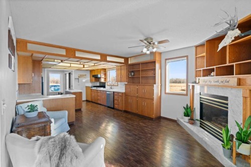 20203 Twp Rd 460, Rural Camrose County, AB - Indoor Photo Showing Living Room With Fireplace