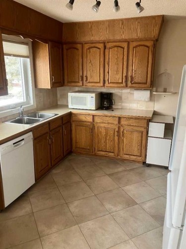 4620 46 Street, Camrose, AB - Indoor Photo Showing Kitchen With Double Sink