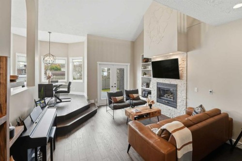 90 Allison Crescent, Red Deer, AB - Indoor Photo Showing Living Room With Fireplace