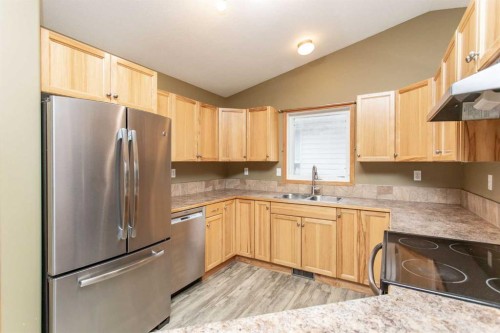 24 Lanterman Close, Red Deer, AB - Indoor Photo Showing Kitchen With Stainless Steel Kitchen With Double Sink