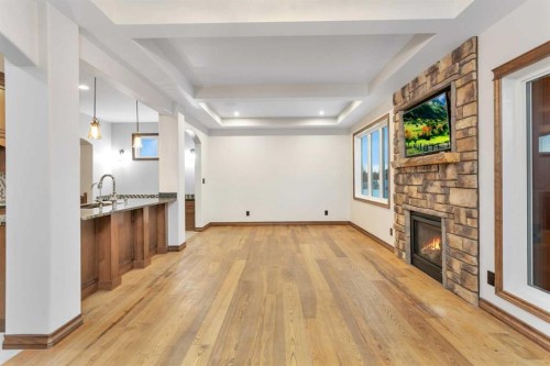 100 Van Slyke Way, Red Deer, AB - Indoor With Fireplace