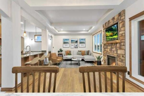 100 Van Slyke Way, Red Deer, AB - Indoor With Fireplace