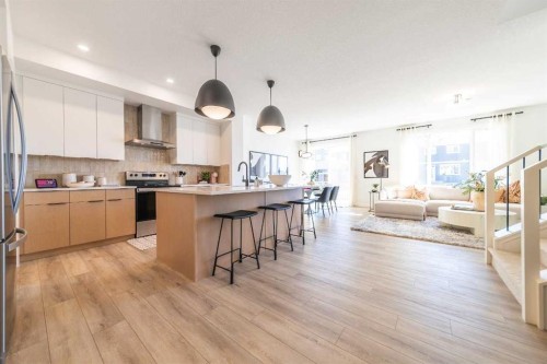 477 Lewiston Landing Ne, Calgary, AB - Indoor Photo Showing Kitchen With Stainless Steel Kitchen With Upgraded Kitchen