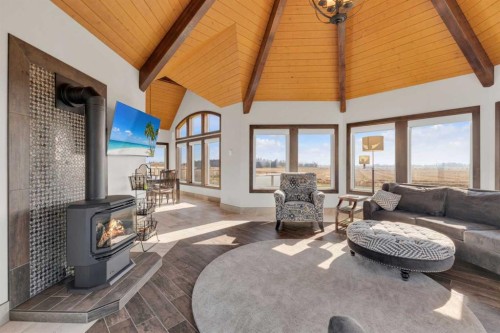 28012 Township Road 394, Rural Lacombe County, AB - Indoor Photo Showing Living Room With Fireplace