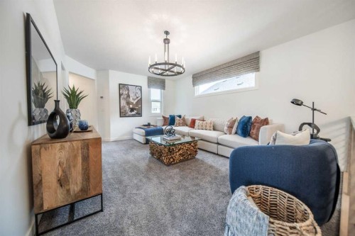 199 Langwell Common Se, Airdrie, AB - Indoor Photo Showing Living Room