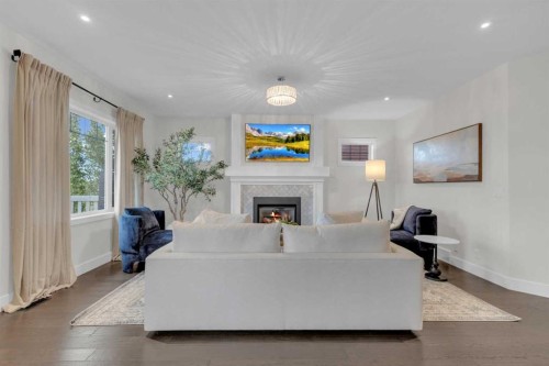 60 Thompson Crescent, Red Deer, AB - Indoor Photo Showing Living Room With Fireplace