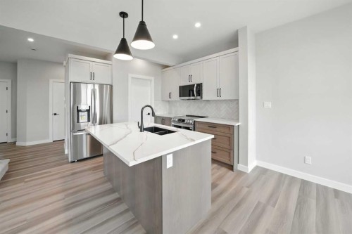 45 Thorkman Avenue, Red Deer, AB - Indoor Photo Showing Kitchen With Double Sink With Upgraded Kitchen