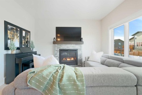 30 Palmer Circle, Blackfalds, AB - Indoor With Fireplace