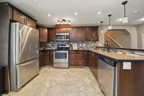 3717 45 Street, Red Deer, AB - Indoor Photo Showing Kitchen With Double Sink With Upgraded Kitchen