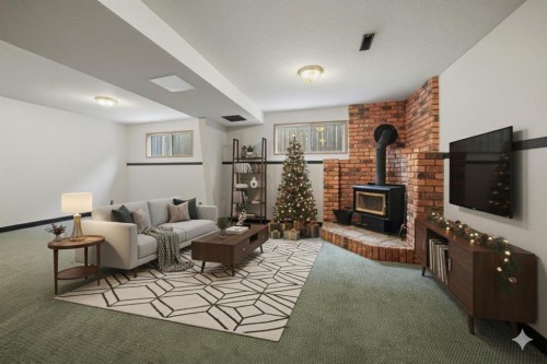 56 Marion Crescent, Red Deer, AB - Indoor With Fireplace
