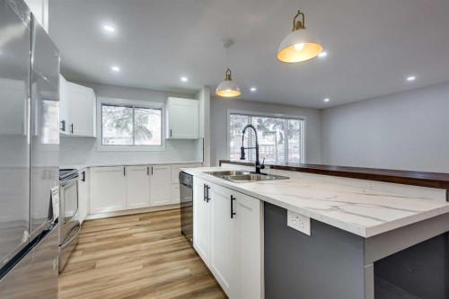 107 Greig Drive, Red Deer, AB - Indoor Photo Showing Kitchen With Double Sink With Upgraded Kitchen
