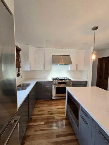 8 Nielsen Close, Red Deer, AB - Indoor Photo Showing Kitchen With Double Sink