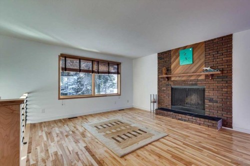 8 Nielsen Close, Red Deer, AB - Indoor Photo Showing Living Room With Fireplace