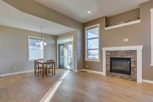 117 Speargrass Close, Carseland, AB - Indoor Photo Showing Living Room With Fireplace