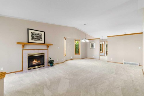 9 Dunn Close, Red Deer, AB - Indoor Photo Showing Living Room With Fireplace