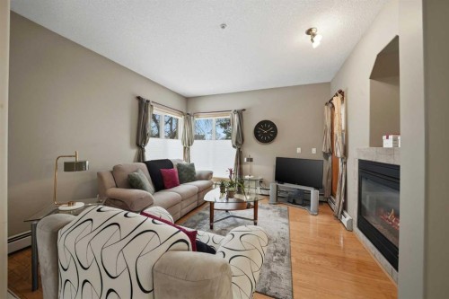 111-5300 48 Street, Red Deer, AB - Indoor Photo Showing Living Room With Fireplace
