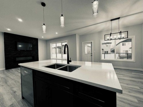 53 Emmett Crescent, Red Deer, AB - Indoor Photo Showing Kitchen With Double Sink