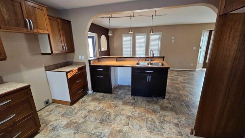 5112 52 Avenue, Consort, AB - Indoor Photo Showing Kitchen With Double Sink