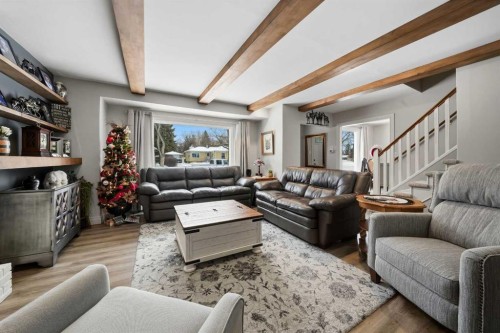 3722 44 Avenue, Red Deer, AB - Indoor Photo Showing Living Room With Fireplace