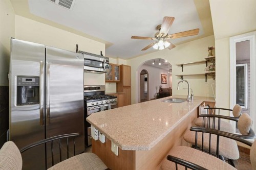 4126 38 Street, Red Deer, AB - Indoor Photo Showing Kitchen With Stainless Steel Kitchen With Double Sink With Upgraded Kitchen