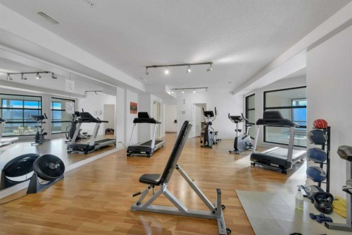 411-5110 36 Street, Red Deer, AB - Indoor Photo Showing Gym Room