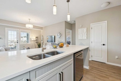 306-20 Mahogany Mews Se, Calgary, AB - Indoor Photo Showing Kitchen With Double Sink
