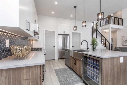 2 Twin Rose Court, Jarvis Bay, AB - Indoor Photo Showing Kitchen With Double Sink With Upgraded Kitchen