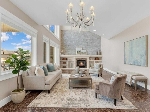 3 Trump Place, Red Deer, AB - Indoor Photo Showing Living Room With Fireplace