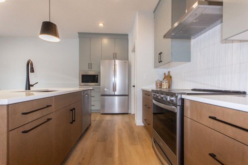 50 Turnbull Close, Red Deer, AB - Indoor Photo Showing Kitchen With Stainless Steel Kitchen With Upgraded Kitchen