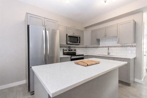 202-148 Vanier Drive, Red Deer, AB - Indoor Photo Showing Kitchen With Stainless Steel Kitchen With Upgraded Kitchen
