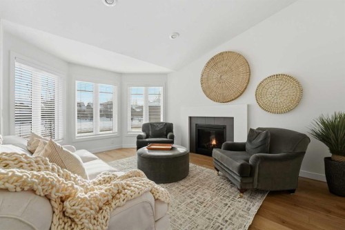 40 Walker Boulevard, Red Deer, AB - Indoor Photo Showing Living Room With Fireplace
