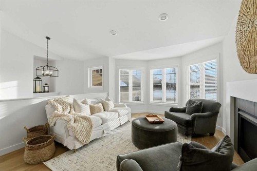 40 Walker Boulevard, Red Deer, AB - Indoor Photo Showing Living Room With Fireplace