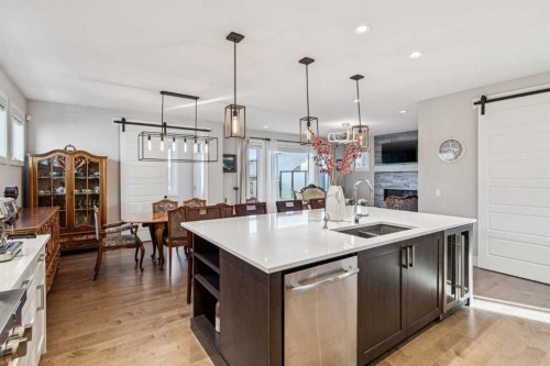 38 Yarrow Gate, Rural Rocky View County, AB - Indoor Photo Showing Kitchen With Double Sink With Upgraded Kitchen